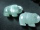100%natural Light Green Grade A Jadeite Pendants/two Elephants Necklaces & Pendants photo 1