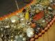 Vtg Folk Art Mirror Costume Jewelry Rhinestones,  Enamel,  Pins,  Necklaces,  Charms Folk Art photo 5