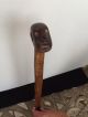 Antque Primitive Black Americana Folk Art Hand Carved Wood Walking Cane Stick Primitives photo 2