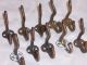 10 Cast Iron Antique C1905 Coat Rack Hook Hall Tree Hat Wall Steel Brass Colored Hooks & Brackets photo 1