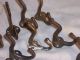 10 Cast Iron Antique C1905 Coat Rack Hook Hall Tree Hat Wall Steel Brass Colored Hooks & Brackets photo 4