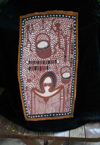 Outstanding Aboriginal Wandjina Figural Bark Painting,  Kimberley,  Australia 24 