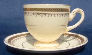 Pretty Vintage Ca 1940s Myott Staffordshire Crowning Earthenware Cup & Saucer photo