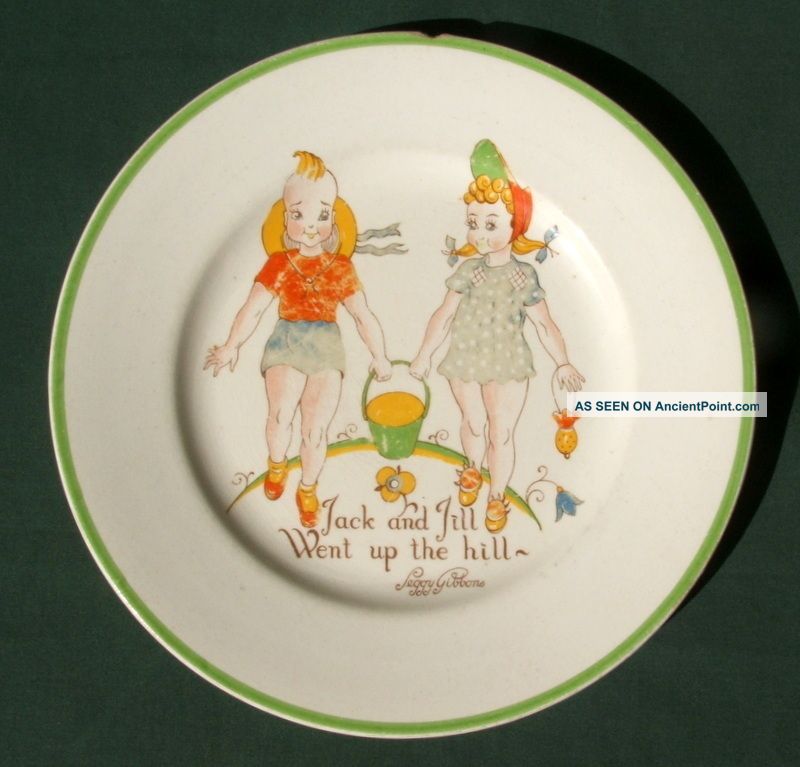Ca 1950s Jack & Jill Plate Designed By Peggy J Gibbons - Made By Midwinter England Plates, Platters photo