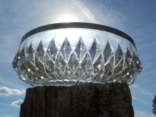 Stunning Antique Cut Glass Bowl With Silver Plate Rim - Vgc photo