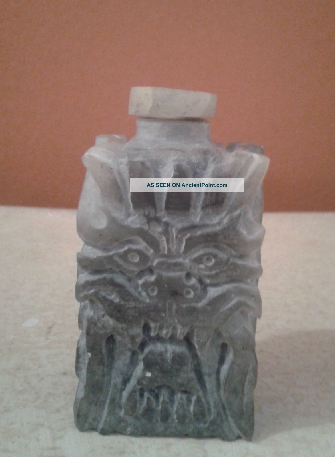 Unique Soapstone Deeply Carved Snuff Bottle Fine Detail,  Great Dragon Snuff Bottles photo