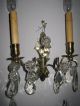 Pair Of Antique French Bronze & Austrian Crystal Wall Sconces Recently Rewired Chandeliers, Fixtures, Sconces photo 10