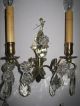 Pair Of Antique French Bronze & Austrian Crystal Wall Sconces Recently Rewired Chandeliers, Fixtures, Sconces photo 1