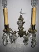 Pair Of Antique French Bronze & Austrian Crystal Wall Sconces Recently Rewired Chandeliers, Fixtures, Sconces photo 2