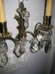 Pair Of Antique French Bronze & Austrian Crystal Wall Sconces Recently Rewired Chandeliers, Fixtures, Sconces photo 4