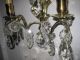 Pair Of Antique French Bronze & Austrian Crystal Wall Sconces Recently Rewired Chandeliers, Fixtures, Sconces photo 8