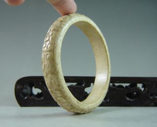 Chinese Old Hetian Jade Carved Bracelet Bangle photo