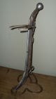 Old Folk Art Cane Stand - Lucky Clover Leaf Base - Horse Shoes & Hame Primitives photo 10