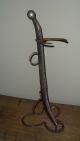 Old Folk Art Cane Stand - Lucky Clover Leaf Base - Horse Shoes & Hame Primitives photo 11