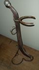 Old Folk Art Cane Stand - Lucky Clover Leaf Base - Horse Shoes & Hame Primitives photo 2