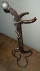 Old Folk Art Cane Stand - Lucky Clover Leaf Base - Horse Shoes & Hame Primitives photo 3