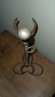 Old Folk Art Cane Stand - Lucky Clover Leaf Base - Horse Shoes & Hame Primitives photo 4
