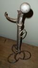 Old Folk Art Cane Stand - Lucky Clover Leaf Base - Horse Shoes & Hame Primitives photo 6
