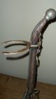 Old Folk Art Cane Stand - Lucky Clover Leaf Base - Horse Shoes & Hame Primitives photo 7