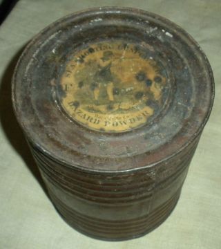 Rare 1859 Sea Shooting Gunpowder Hazard Powder Tin Can W/ Engraving Vafo photo