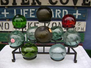 Metal Glass Float Ball Buoy Holder Holds 10 Floats photo