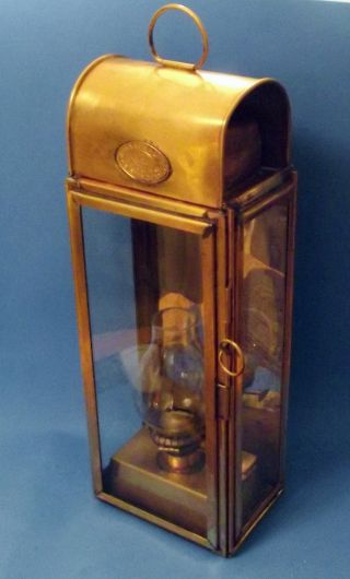 Antique Ship Nautical Lantern / Lamp - Ca.  1900 - Wm.  Harvie - England - Rare photo