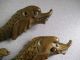 Pair Antique Dolphin /fish Brass Bell Pushes - Drawing Room Castle Country House Door Bells & Knockers photo 2