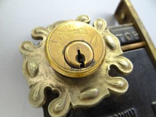 Vintage Metal Brass Russwin Door Key Lock Deadbolt Knob Architectural Hardware photo