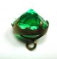Antique Faceted Green Glass Jewel In Open Brass Setting Buttons photo 1