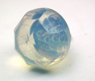 Antique Glass Ball Button Faceted Opalescent Design photo