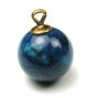 Antique Glass Ball Button Pretty Blue Colored Swirl Design Buttons photo 2