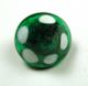 Antique Charmstring Glass Button Green Cone W/ White Dots Swirl Back Buttons photo 1