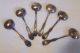 Antique Wm A.  Rogers Sxr Silverplate Soup Spoons Wild Rose (?) Pattern Set Of 6 International/1847 Rogers photo 1