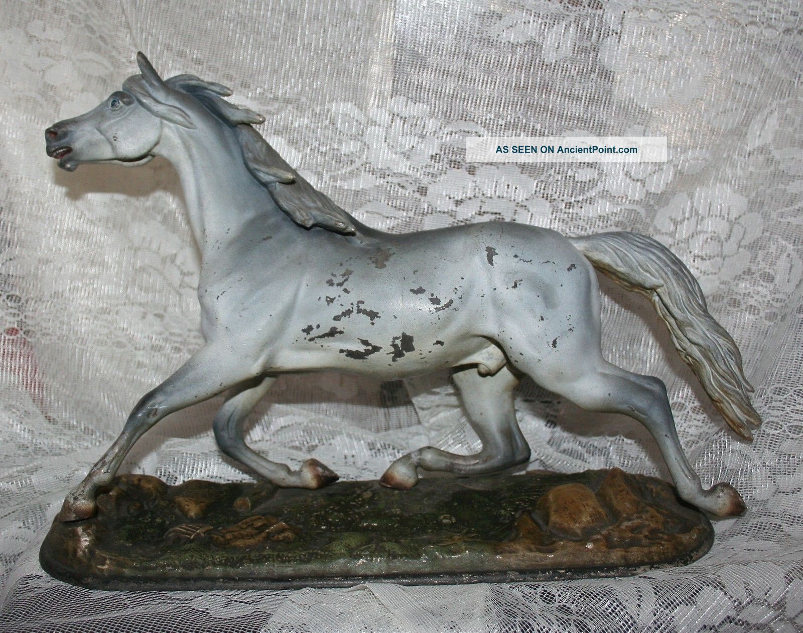 Antique Art Nouveau Sculpture Victorian Art Statue Metalware photo