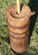 Antique Primitive Staved Wooden Butter Churn; 19th Century Staved Pine Barn Find Primitives photo 4