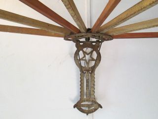 Antique 1899 Gem Mfg.  Cast Iron & Wood Clothes Drying Rack Hanger Rare 