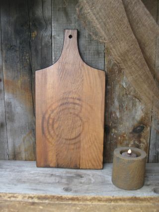 Primitive Antique Bread Board Lamp Black Milk Paint photo