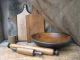 Primitive Antique Bread Board Lamp Black Milk Paint Primitives photo 4