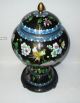 Huge Chinese Cloisonne Enamel Floral Bird Compote Lided Vase Jar Box With Stand Boxes photo 1