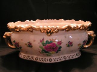 Old Ceramic Large Bowl With Gold Trimings photo