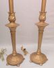 Vintage Pair Hollywood Regency Metal Tole Gold Gilt Ornate Table Lamps Shabby Lamps photo 2