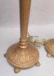 Vintage Pair Hollywood Regency Metal Tole Gold Gilt Ornate Table Lamps Shabby Lamps photo 4