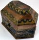Collectible Vintage Hexagonal Shaped Brass And Wood Jewelry Box Boxes photo 2