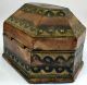 Collectible Vintage Hexagonal Shaped Brass And Wood Jewelry Box Boxes photo 3