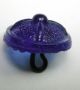 Antique Charmstring Glass Button Cobalt Blue Candy Mold Pebble Back Buttons photo 1
