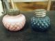 Antique Eapg Consolidated Blue/pink Opaque Milk Glass Salt & Pepper Shakers Salt & Pepper Shakers photo 3