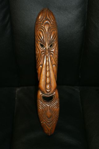 Antique Carved Wood Mask Oceanic Maori Tiki ? Carving Ethnographic Tribal Art photo