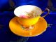 Windsor Royal Pink Floral Bright Yellow Gold Bone China Teacup And Saucer Cups & Saucers photo 1
