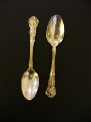 Two Antique Wallace 1899 Irving Old Atlanta Sterling Demitasse Spoons Nr photo