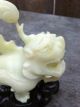 20th Century Chinese Carved White Jade Foo Dog Foo Dogs photo 3